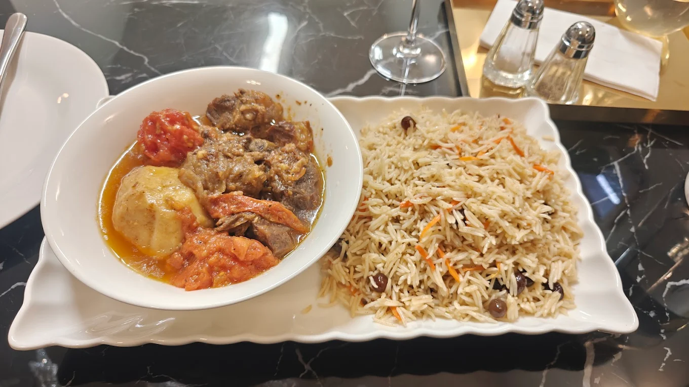 Traditional Afghan cuisine platter at Kabul Fourteen Winnipeg