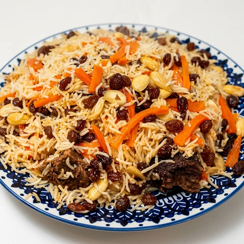 Kabuli Palao - signature Afghan basmati rice with beef at Kabul Fourteen Winnipeg